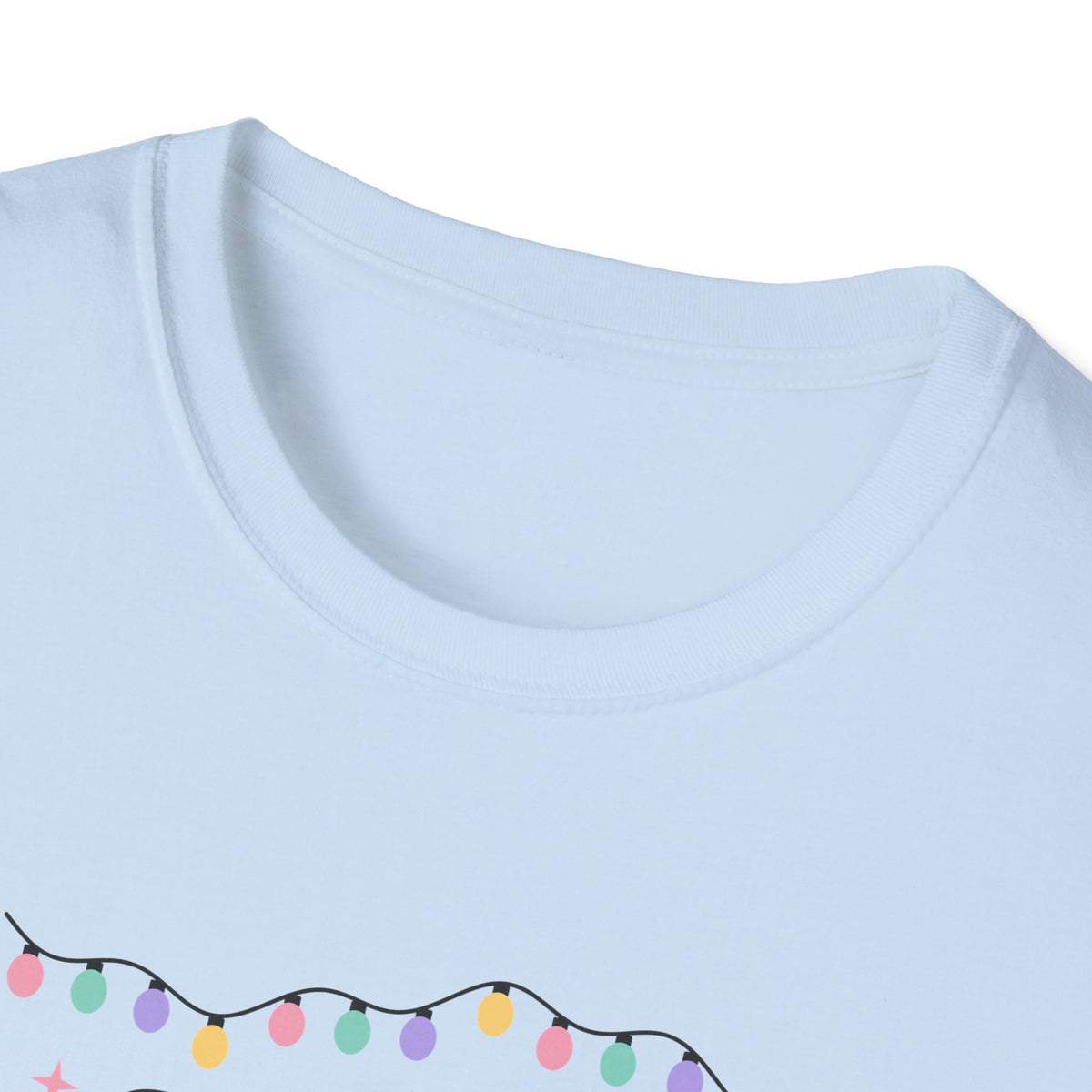 Overstimulated But Festive funny ADHD Christmas t-shirt with fairy lights (view 11)