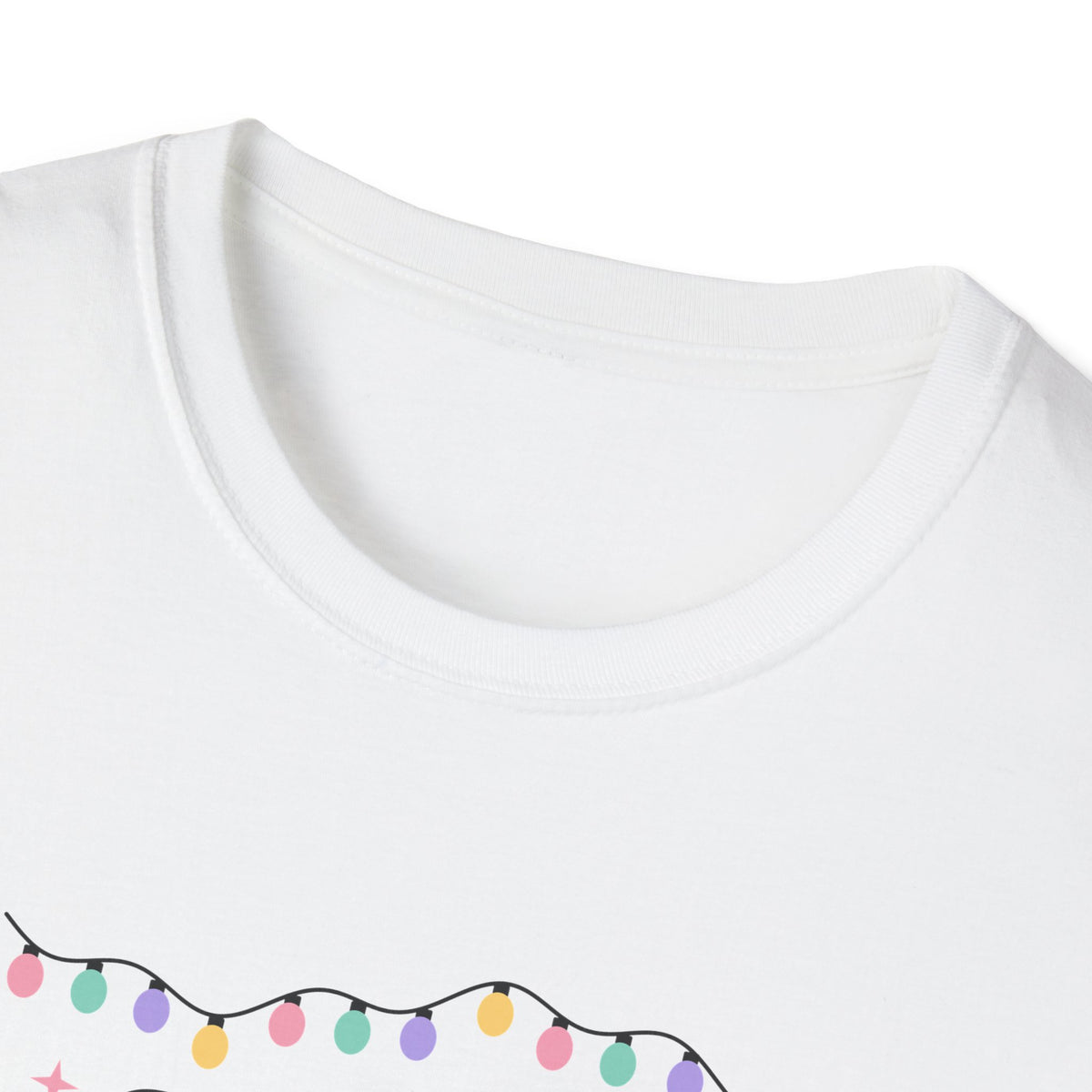 Overstimulated But Festive funny ADHD Christmas t-shirt with fairy lights (view 5)