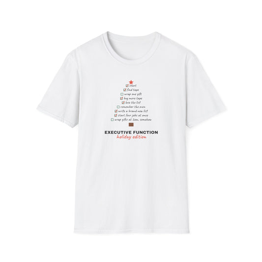 Executive Function Christmas Tree funny ADHD t-shirt to-do list design